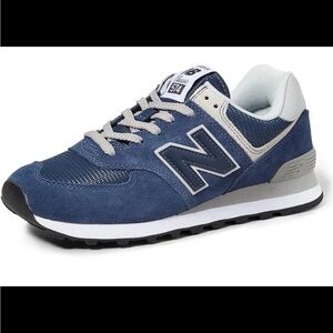 Sneakers New Balance 574 Women 9.5B Mens 8B Blue Gray WL574EVN Lace Up Athletic